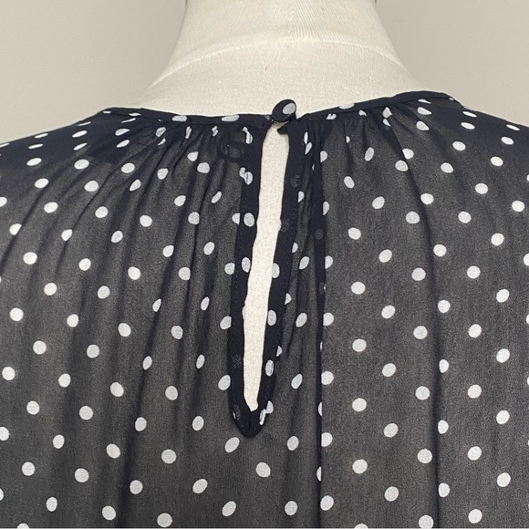 J.Crew Puff Sleeve Polka Dot Top in Lightweight Chiffon, Size Large - Picture 11 of 16